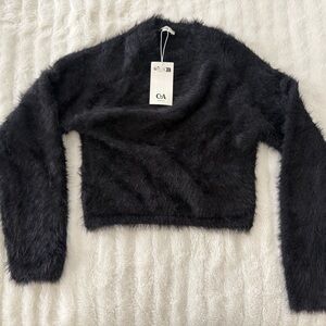 C&A Black Fuzzy Sweater in size M